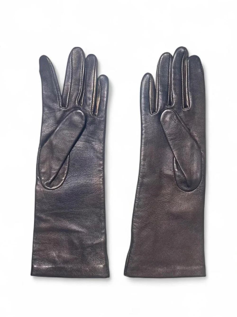 Women’s Long Leather Gloves - Brown